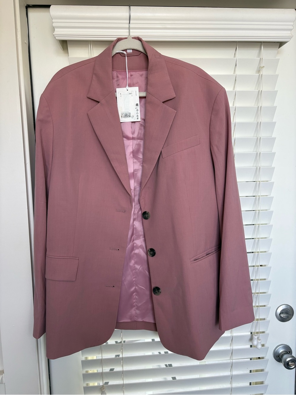COS Women's Oversized Blazer Jacket in Dusty Pink